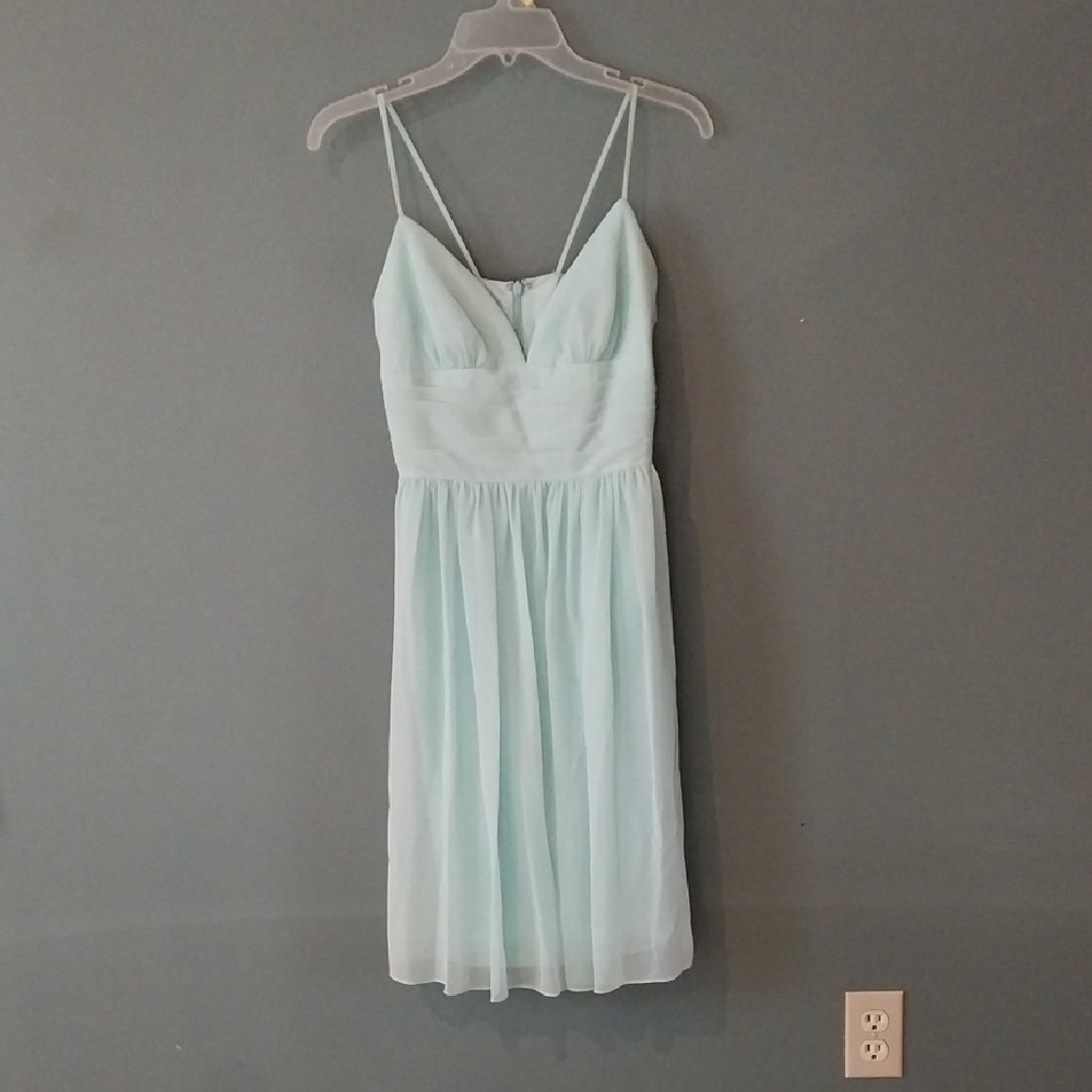 Elegant Light Blue Spaghetti Strap Dress